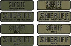 SHERIFF C INVESTIGATIONS 8 EMB PATCH 3X11  HOOK ON BACK ranger green/blk - Picture 1 of 1