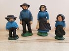 Vintage Cast Iron Amish Family Figurines w/ Kids On Teeter Totter