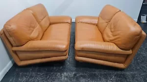 2 x Matching Pair Of Roche Bobois 2 seater Leather sofas 210324-1 - Picture 1 of 14