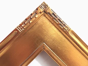 12 X 16 FLAT PANEL CHISELED CORNERS STANDARD PICTURE FRAME GOLD LEAF 2 3/4" WIDE - Picture 1 of 11