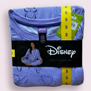 Disney Stitch Womens 2 Piece Cozy Pajama Set Lounge Set Size S Purple NWT - Picture 1 of 7