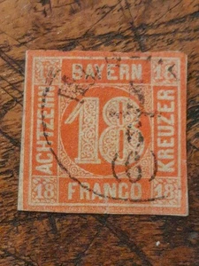 Baviera n. Michel 13b timbro a cerchio singolo, verm. Monaco di Baviera - Foto 1 di 2