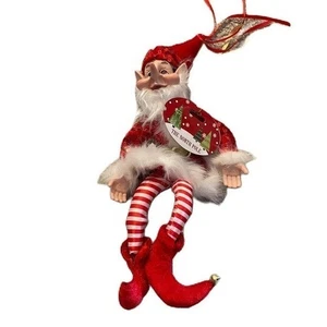 Bastón de Caramelo Posable Elfo NUEVO Pixie Nariz Larga Decoración de Navidad Rojo Blanco - Imagen 1 de 10