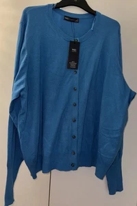 Marks & Spencer Ladies Cardigan Size 22 Buttons Blue New Tags - Picture 1 of 12