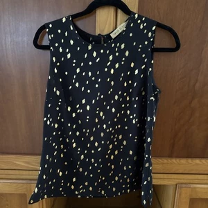 Nipon Boutique Womens Black W/Metallic Gold Polka Dots Sleeveless Tank Size XS - Picture 1 of 6