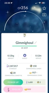 Shiny Gimmighoul Can Evolve Pokemon Trade Go Same/ 30Day Pokémon Gholdengo - Picture 1 of 1