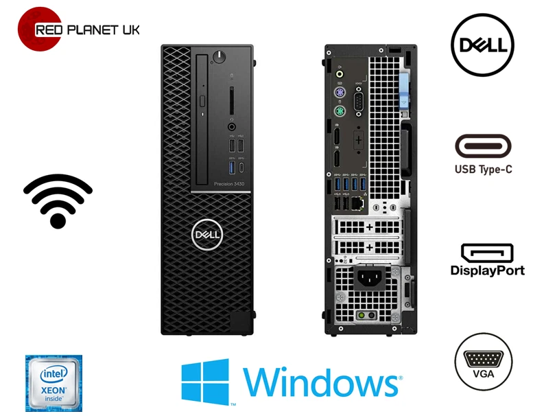 Dell Precision 3430 SFF  Xeon E-2124 @ 3.3GHZ 8GB RAM 256GB SSD Win 11 Pro - Image 1 of 4