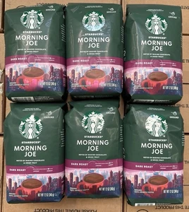 6 PACK - Starbucks MORNING JOE DARK ROAST GROUND COFFEE 12 oz BAGS (Total 72 oz) - Picture 1 of 3