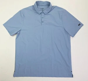 Polo uomo Rhone taglia large blu manica logo manica corta abbottonata misto nylon - Foto 1 di 13