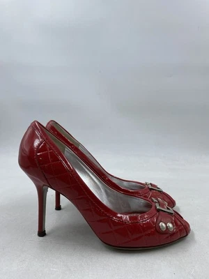 Dolce Gabbana Red Patent Leather Peep Toe High Heel W 6.5 - Image 1 of 4