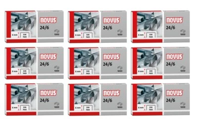 9000 x Novus Heftklammern Tackerklammern Tackernadeln 24/6, Draht verzinkt