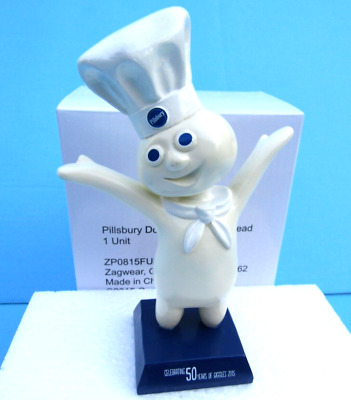 RARE 2015 Pillsbury Doughboy CELEBRATING 50 YEARS GIGGLES Bobblehead Statue Doll • 150$