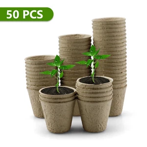 50/100pcs Planting Peat Pots Degradable Plant Seed Starter Pots With Labels USA - Picture 1 of 31
