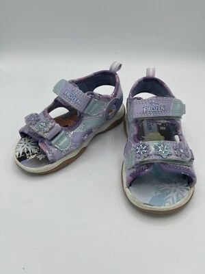 Sandalias Disney Frozen Elsa/Anna/Olaf púrpura/azul, niñas pequeñas talla 8 Foto 1 de 4
