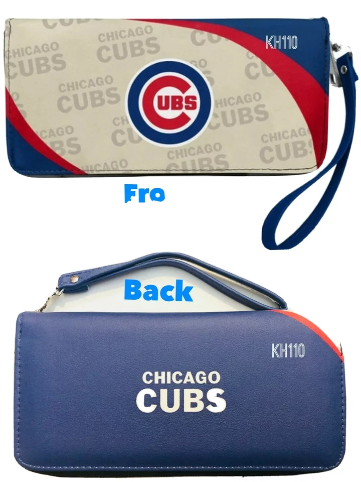 Chicago Cubs Ladies Wallet Curve Zip Organizer Style Wristlet