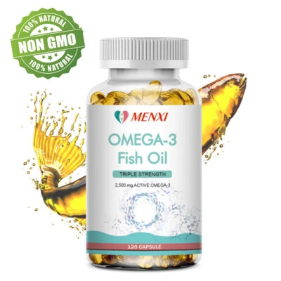 Cápsulas de aceite de pescado Omega 3 triple fuerza EPA y DHA, sin eructos 60/120 sofgels Foto 1 de 4