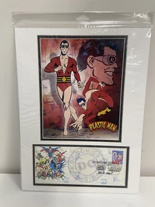 DC Comics - Plastic Man - USPS Matted Stamps & Picture - 1st Day Issue 2006 SDCC - Foto 1 di 1