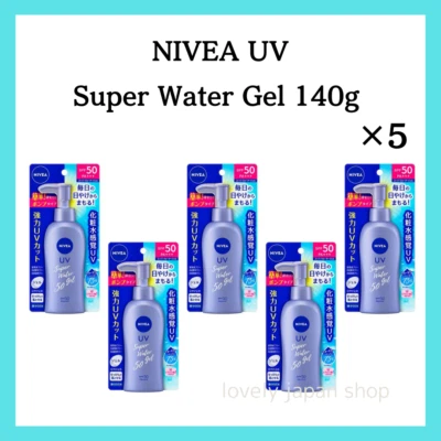 [Set of 5] Kao NIVEA UV Super Water Gel 140g Sunscreen SPF50 PA+++ Made in Japan - Image 1 of 4