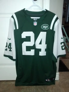 NEW YORK JETS REVIS #24 NIKE ON FIELD FULLY STITCHED SIZE XL FOOTBALL JERSEY! - Picture 1 of 10