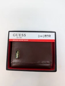 Guess Men's Leather Trifold Wallet Gift Box Packaging (0062) A3(A162T) - Picture 1 of 11