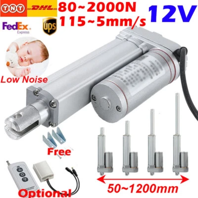 80N 250N 900N 2000N DC 12V Linear Actuator Motor 50mm -1200mm Remote Controller - Image 1 of 4