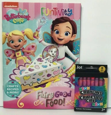 Nickelodeon Butterbean's Cafe Fairy Good Food! Art Funtivity Book & Neon Crayons - Image 1 of 4
