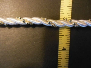 By the Yard, NEW Elegant Off-white cord with Gold Bead,  1/4" wide.   - Picture 1 of 2