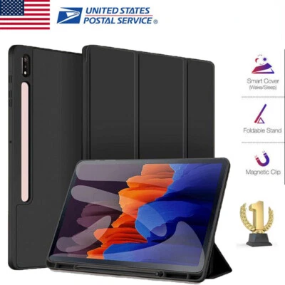 Para Samsung Galaxy Tab S6 Lite 10.4 Cuero Folio Cubierta Soporte Clip Lápiz Foto 1 de 4