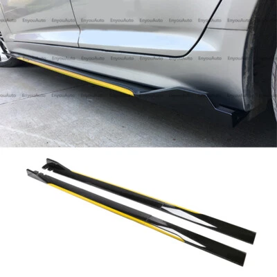 For Mercedes-Benz CLS350 400 86" Side Skirt Extension Rocker Panel Black Yellow - Изображение 1 из 4