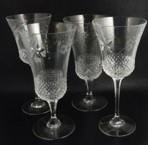 Mikasa Kristall Glyzinien Stielgläser 2 Wein 2 Eistee Schliffblumen   - Bild 1 von 4