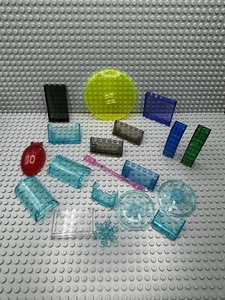 LEGO Lot (30) Colored  Translucent Columns Canopy Windscreen Disc Slopes - Picture 1 of 5