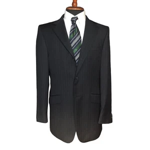 banana republic suit jacket 40r striped 3 button dark gray/brown wool - Picture 1 of 10
