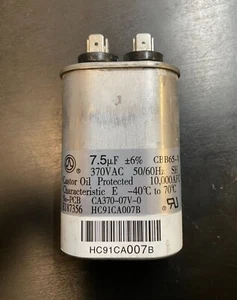 ICP Furnace Oval Capacitor HC91CA007B CBB65-V 7.5MFD 370VAC **G7** - Picture 1 of 3