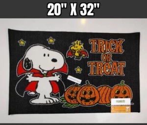 Peanuts Snoopy Dracula Vampire Trick or Treat Decorative Accent Rug Mat Pumpkins - Picture 1 of 6