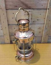 Copper & Brass Anchor Oil Lamp Maritime Ship Lantern Boat Light 10" gift item