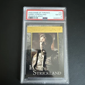 GAME OF THRONES SEASON 8 GOLD PARALLEL PSA 8 #50 HARRY STRICKLAND 003/175 - Picture 1 of 3