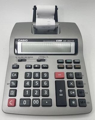 CASIO HR-150TM Printing Calculator 12 Digits Tax & Exchange No Cord Tested - Image 1 of 3
