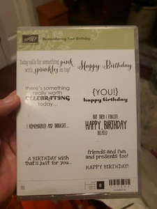 Stampin Up REMEMBERING YOUR BIRTHDAY Stamp Set Happy Belated Forgot Sprinkles - Picture 1 of 3
