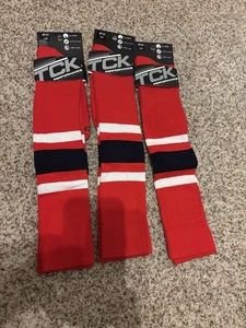 TCK Prosport Performance Tube Socks Red Large L Soccer Football 3 Socks Lot New - Picture 1 of 9