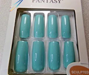 Kiss GEL FANTASY Nails Green Glue On LONG - Picture 1 of 3