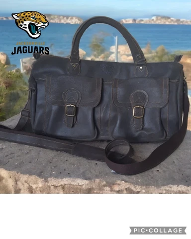 NFL Jacksonville Jaguars Distressed Leather Travel Bag Cover