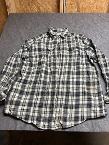 Carhartt braun kariertes Button Up Hemd Herren Größe Tall dick 2XL Arbeitshemd - Bild 1 von 9
