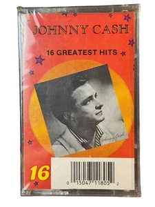 Johnny Cash 16 Greatest Hits Sealed Cassette Tape Vintage 1986 NOS - Foto 1 di 3