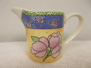 Sango Watercolors Sue Zipkin Floral Flowers Ceramic Creamer Small Pitcher - Picture 1 of 6