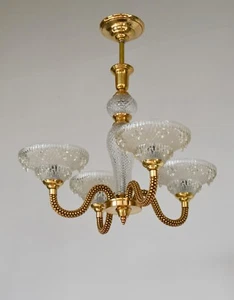 BORIS LACROIX : FRENCH ART DECO CHANDELIER ....... petitot ezan 1930 1940 France - Picture 1 of 12