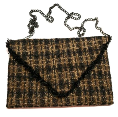 SONDRA ROBERTS Brown& Black Tweed Clutch/Crossbody Purse/Bag - Image 1 of 4