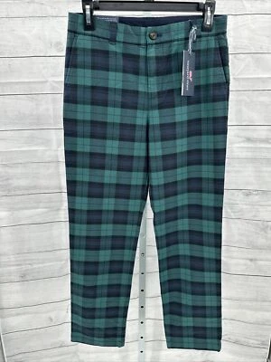 Pantalones rompedores a cuadros de vacaciones Vineyard Vines para niños azul verde talla 18 (4-AD9) Foto 1 de 4