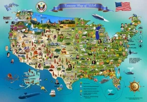 "NEW" USA map puzzle 500 pieces educational boardgame schoolboy, 3245du346jewe - Picture 1 of 10