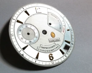 Concord Dial, Impresario Chronometer, date window Silver chrono dial, 28.1mm dia - Picture 1 of 4