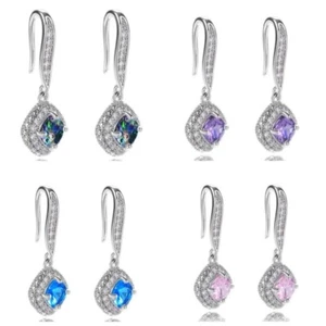 Crystal Dangle Drop Earrings D7 - Picture 1 of 13